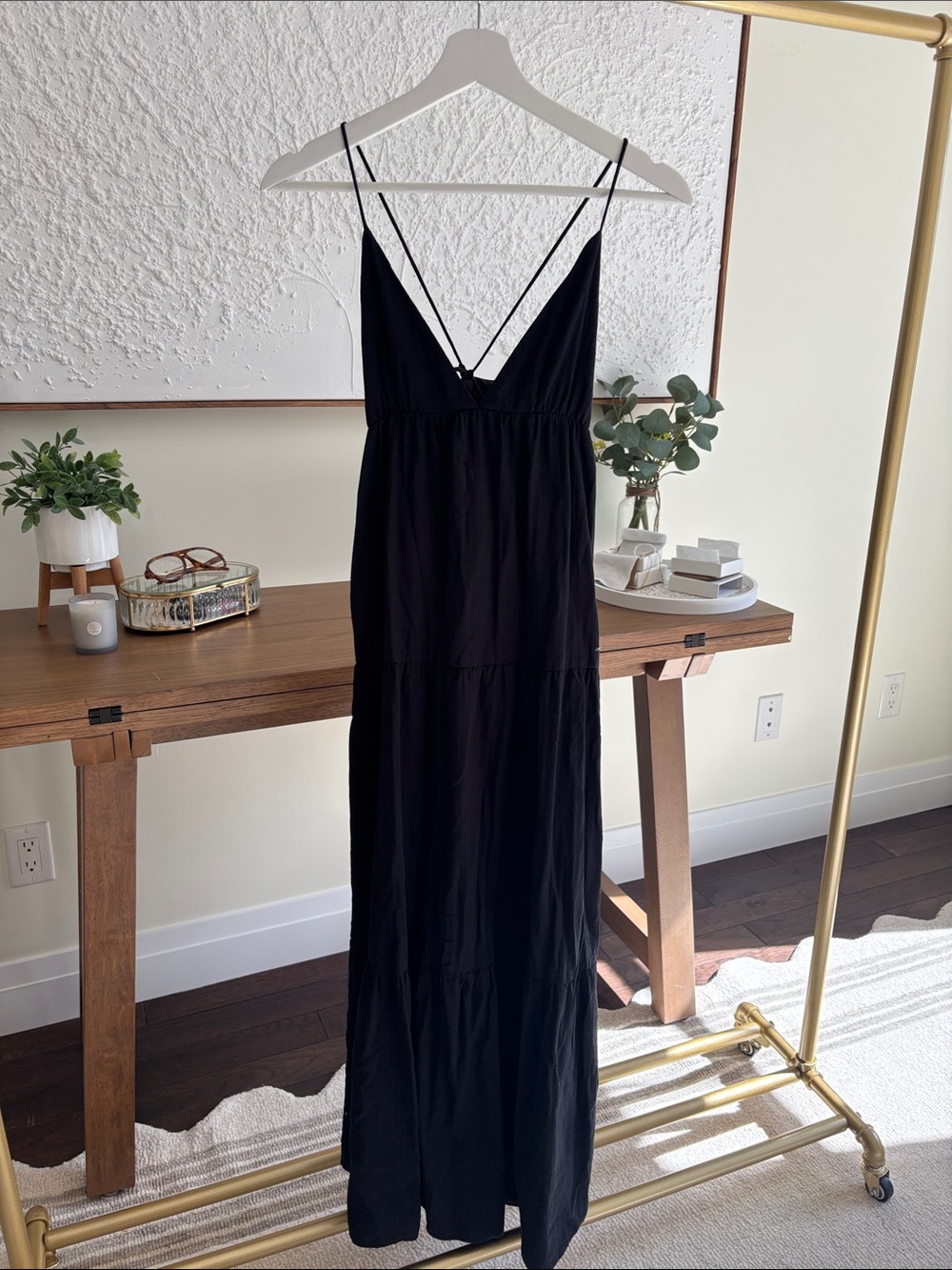 Princess Polly Black Strappy V-Neck Maxi Dress